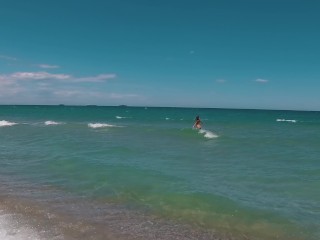 I'm nude on Lago Saler beach in Valencia. Public nuditty outdoor